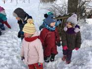 Navštívení krmelce v zimě