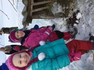 Navštívení krmelce v zimě